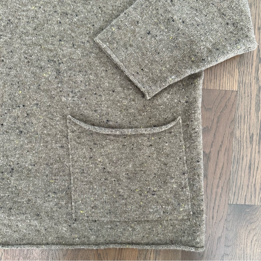 Eskandar Donegal Cashmere Blend Button Front Cardigan Sweater in Brown One Size - Picture 3 of 8